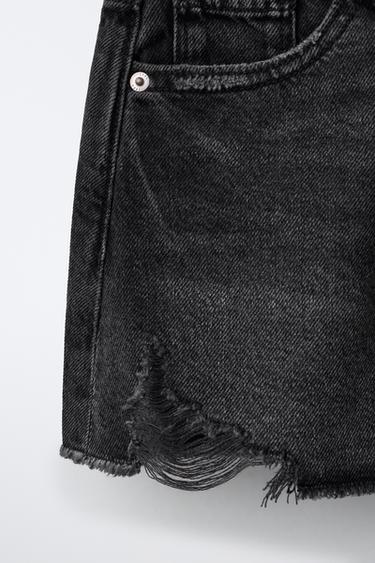 JUPE EN JEAN DÉCHIRÉE - Noir de Zara - Image 3