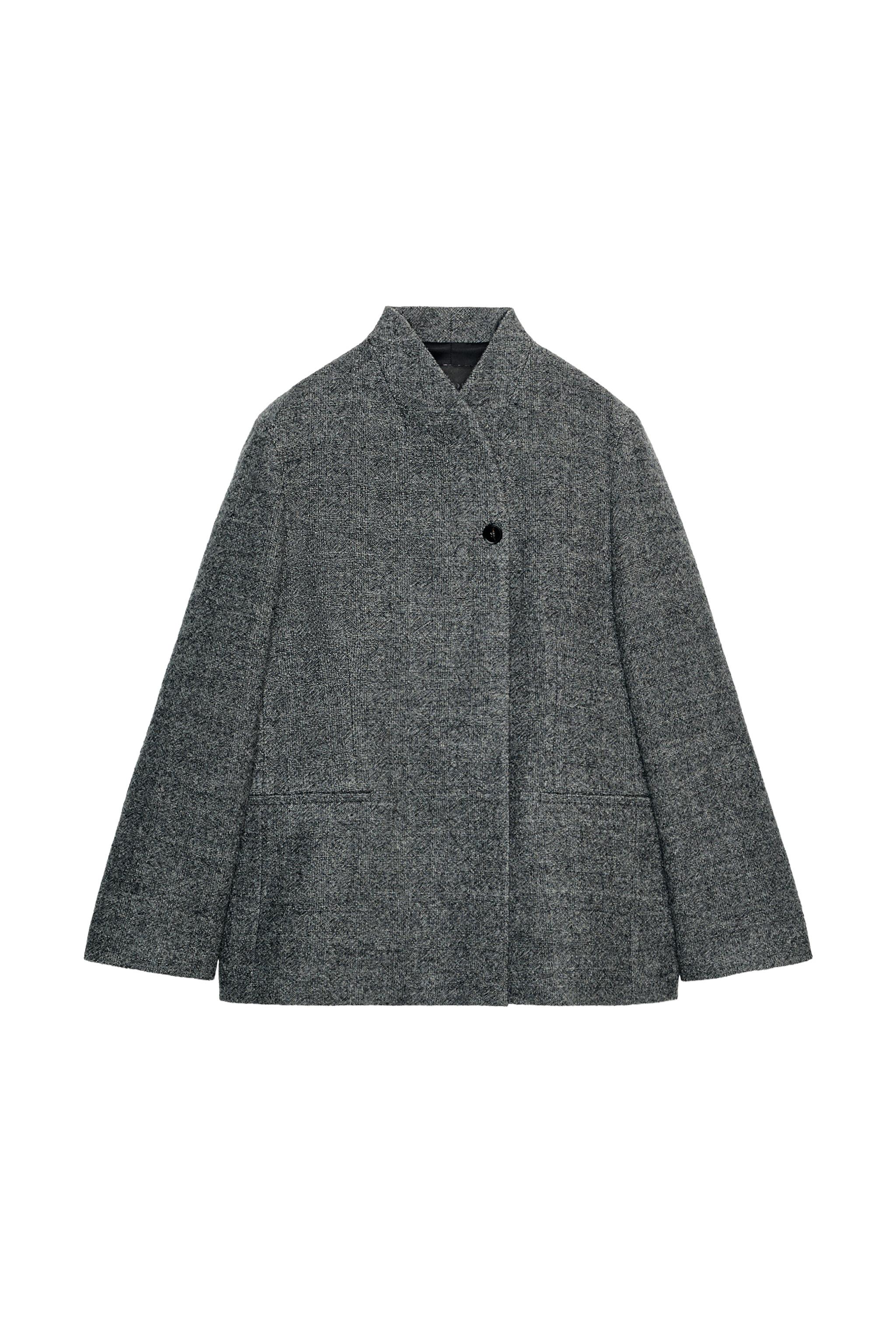 WOOL BUTTON BLAZER ZW COLLECTION LIMITED EDITION - Mid-gray | ZARA