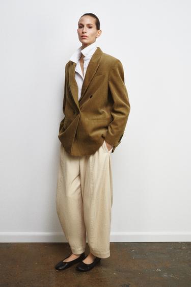 OVERSIZE CORDUROY BLAZER ZW COLLECTION LIMITED EDITION - Olive green by Zara - Image 2