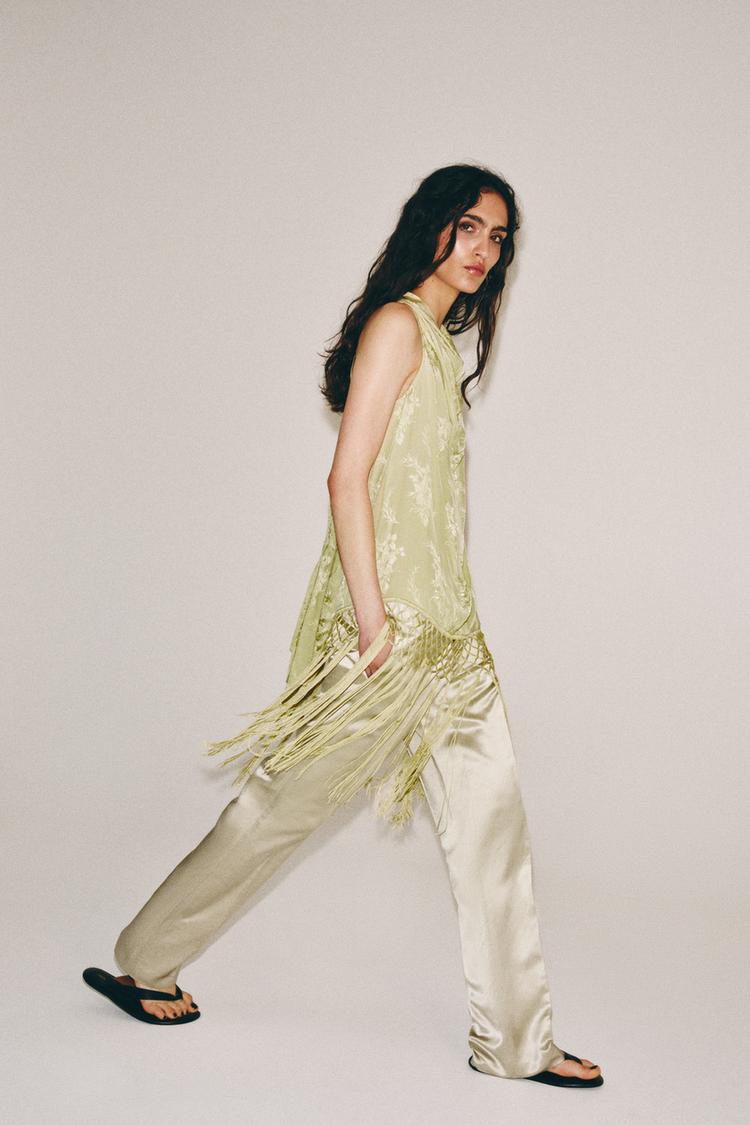 Top de punto con flecos jacquard ZW Collection 4