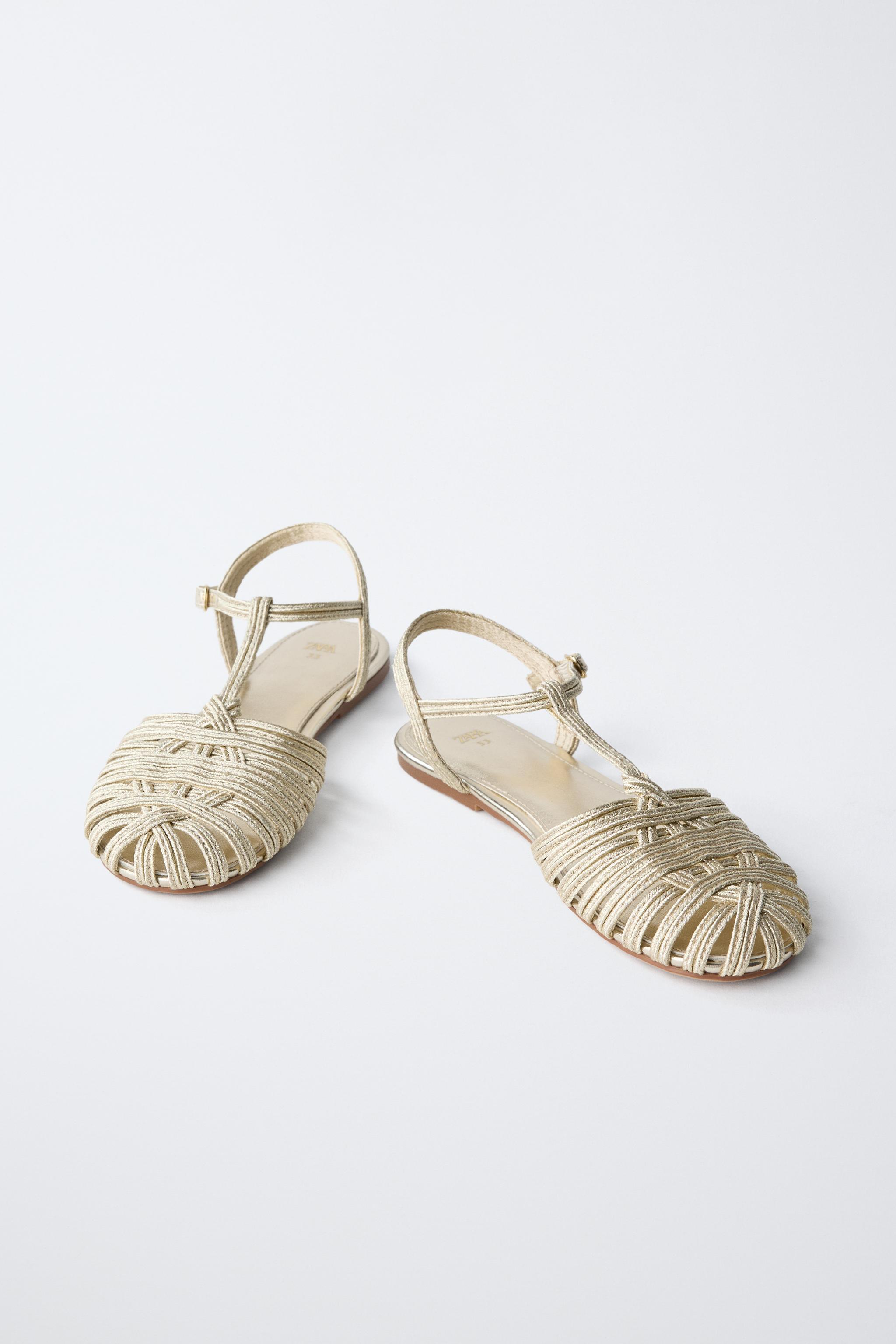 Детские сандалии Zara METALLIC FISHERMAN SANDALS — фото 3