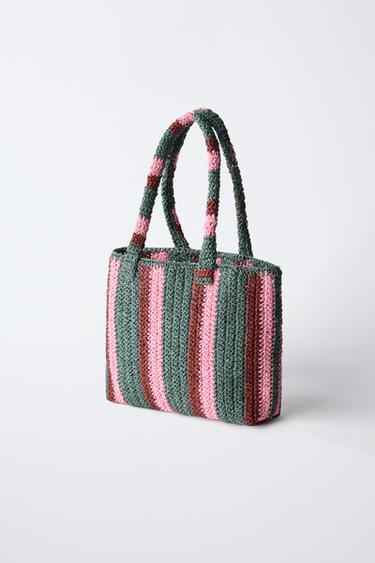 SAC SHOPPER RAYURES - Rose de Zara - Image 1