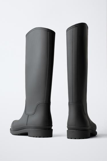 TALL RUBBERISED WELLIES - Black by Zara - Image 4