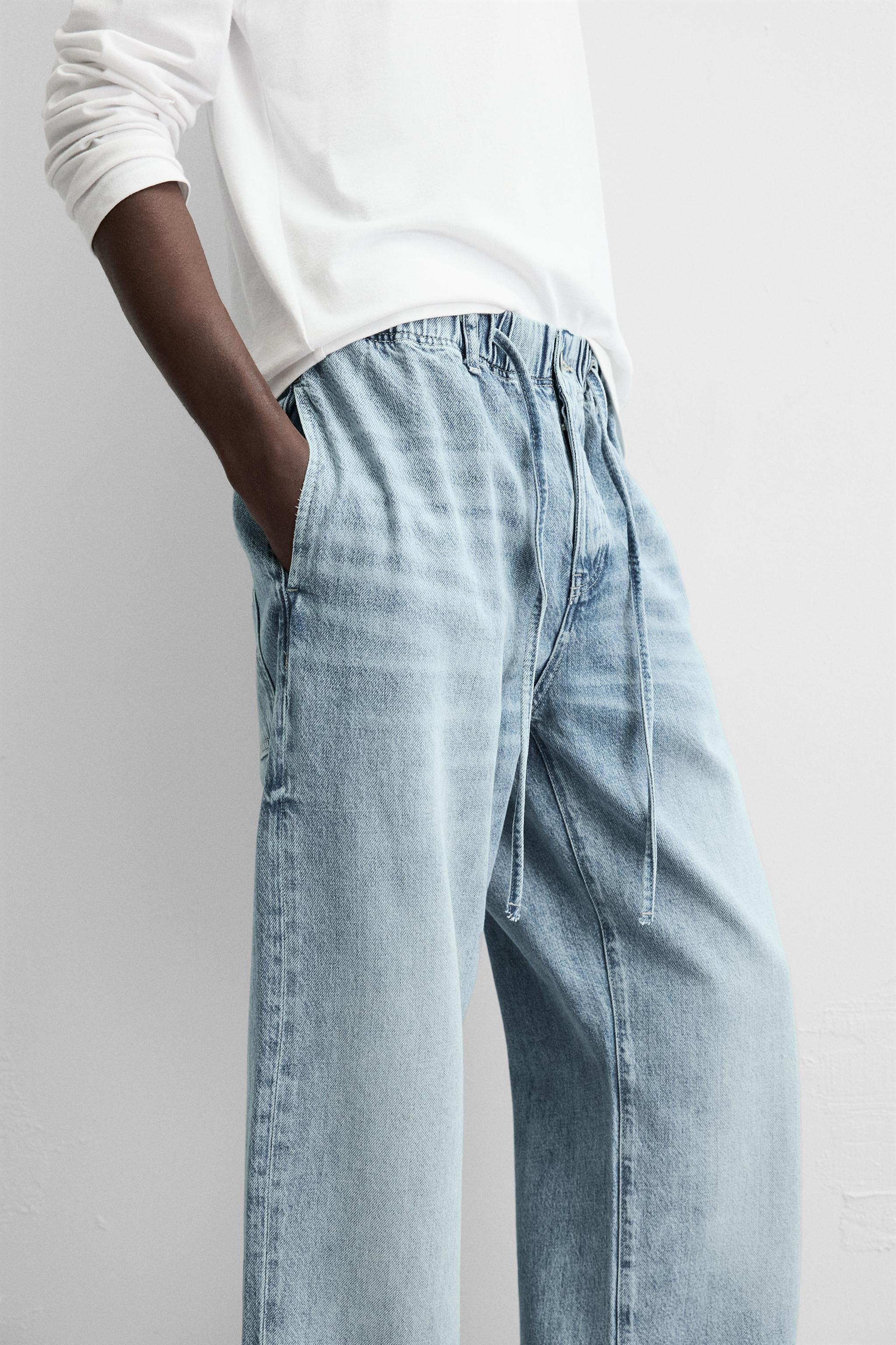 RELAXED FIT JOGGER WAIST JEANS - Light blue | ZARA United States
