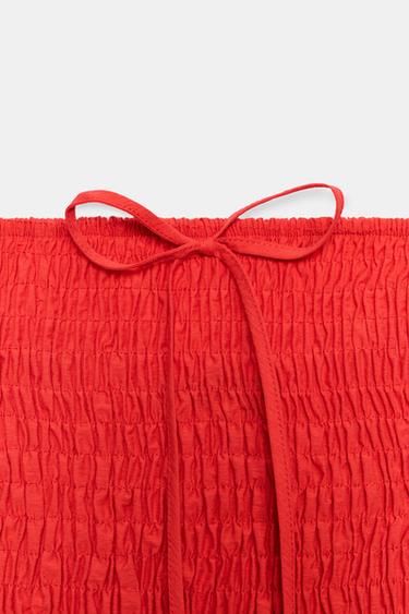 ROBE MI-LONGUE NID D'ABEILLE - ROUGE de Zara - Image 10