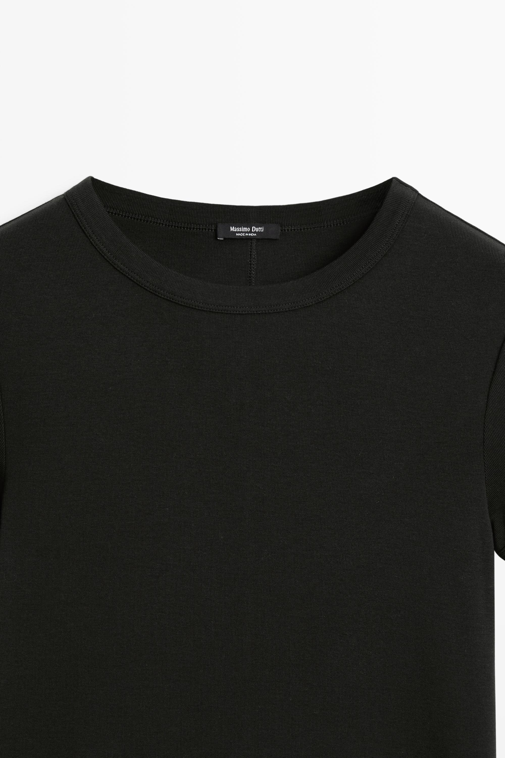 Ribbed short sleeve T-shirt