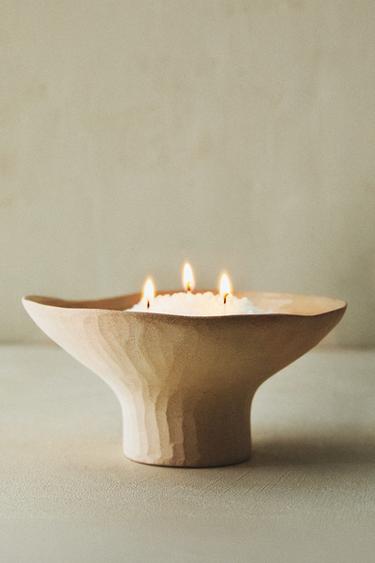 IRREGULAR CERAMIC BOWL WITH BASE - Beige by Zara - Image 0