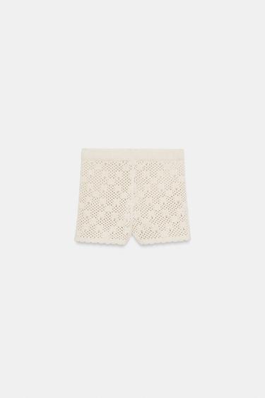 SHORT EN MAILLE POINTELLE - Beige clair de Zara - Image 6