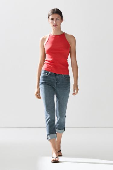 Zara Cotton blend halter top - Orange - Image 0