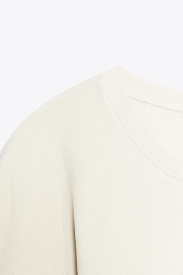 COTTON T-SHIRT - Ecru by Zara - Image 7