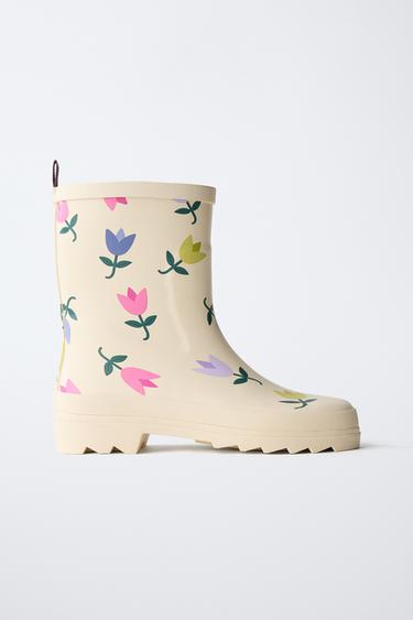 Zara TULIP RAIN BOOTS - Off White