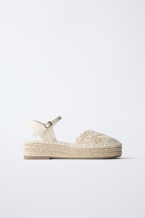 EMBROIDERED ESPADRILLES - Ecru White by Zara - Image 0