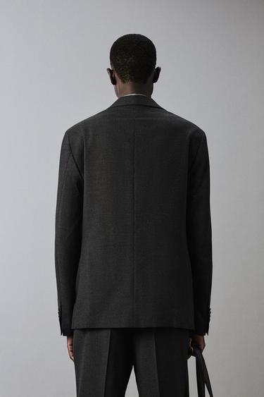 VESTE DE COSTUME STRUCTURÉE À CARREAUX - Gris anthracite de Zara - Image 2