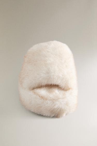 CHAUSSONS PLATEFORME FOURRURE - Blanc de Zara - Image 4