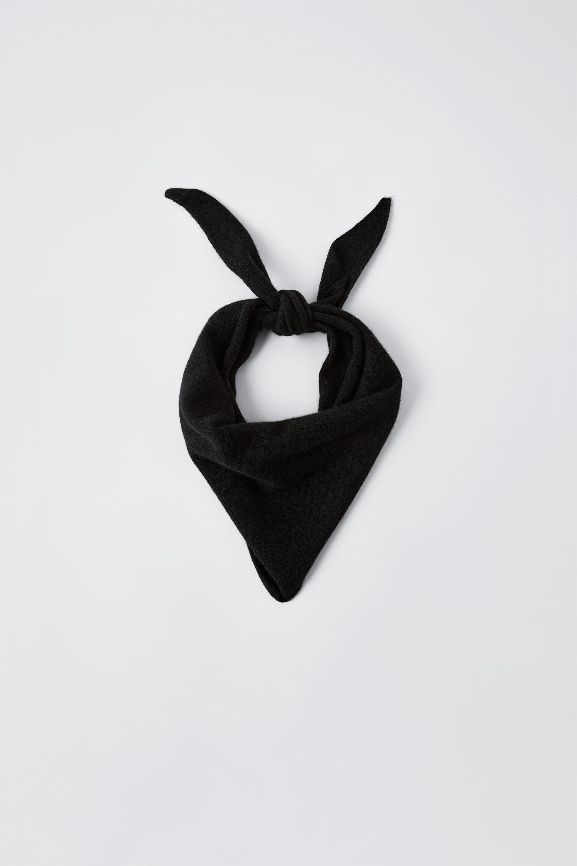 100% CASHMERE TRIANGLE NECKERCHIEF - Black | ZARA United Kingdom