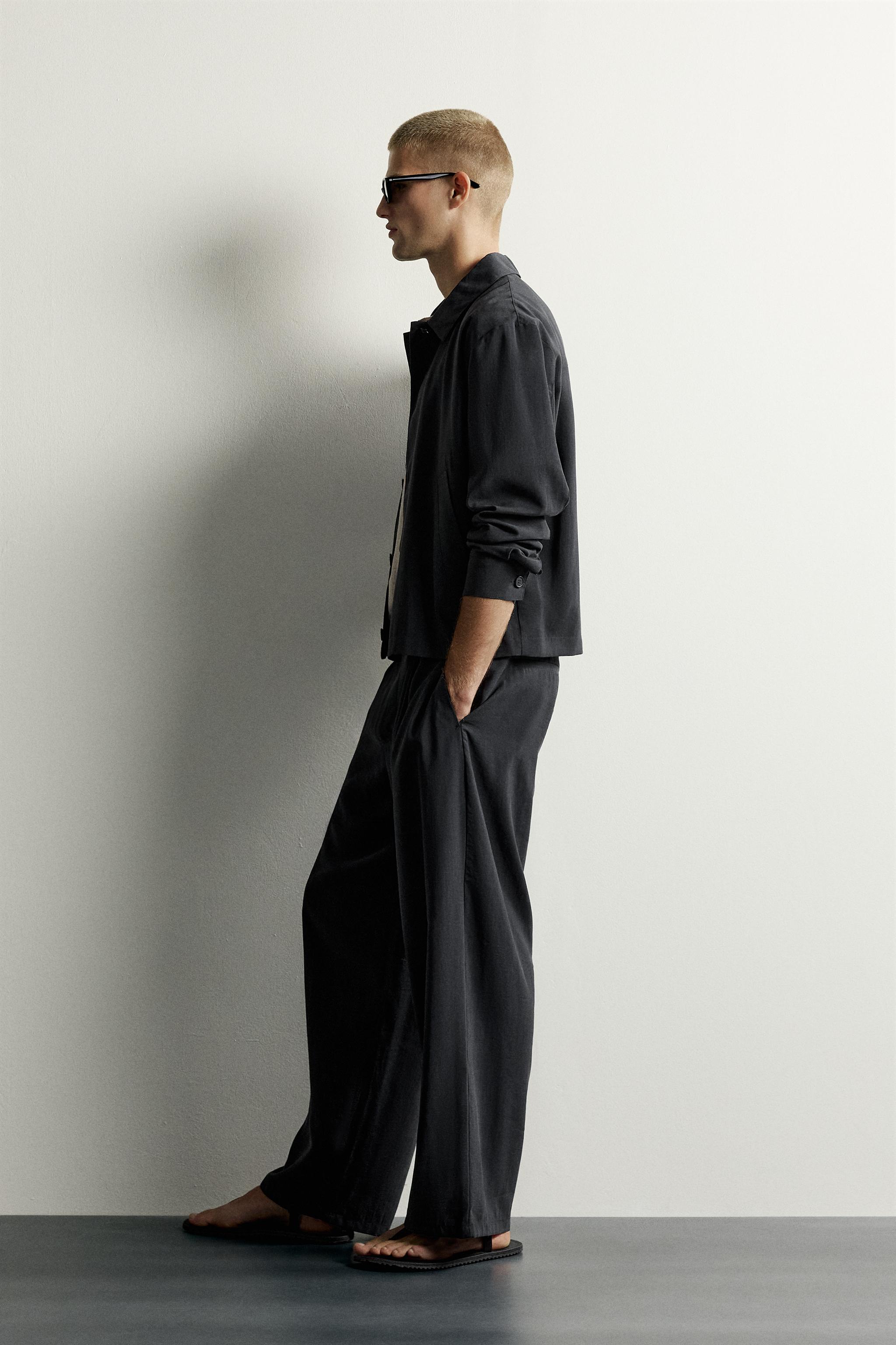 Zara BOXY FIT DÖKÜMLÜ İNCE CEKET görsel 4
