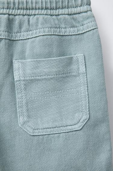 COMFY COTTON LINEN TWILL BERMUDA SHORTS - Blue by Zara - Image 3