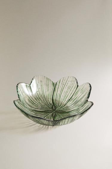 CLOVER GLASS BOWL - Green by Zara