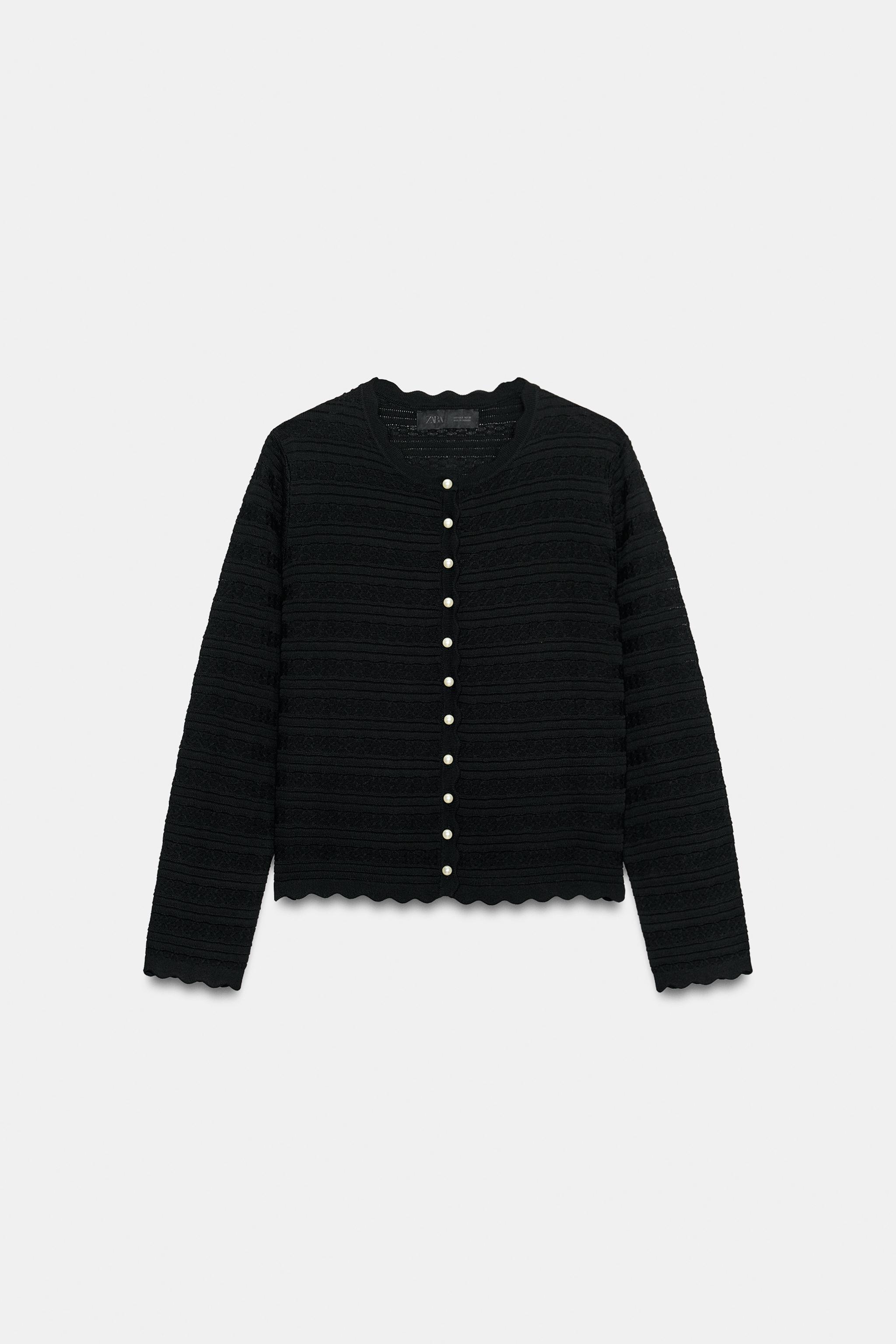 CARDIGAN WITH FAUX PEARL BUTTONS