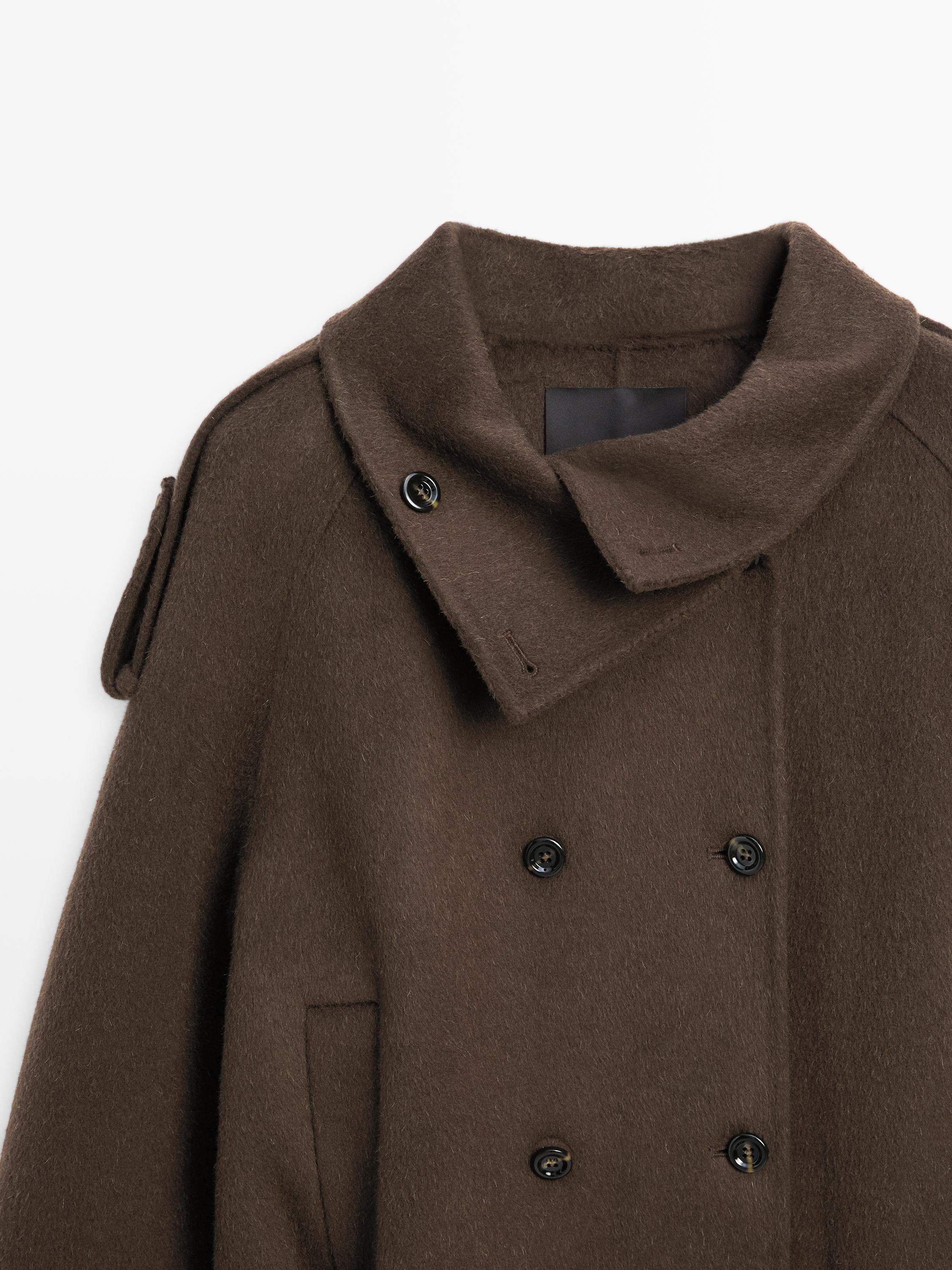Manteau trench en laine mélangée