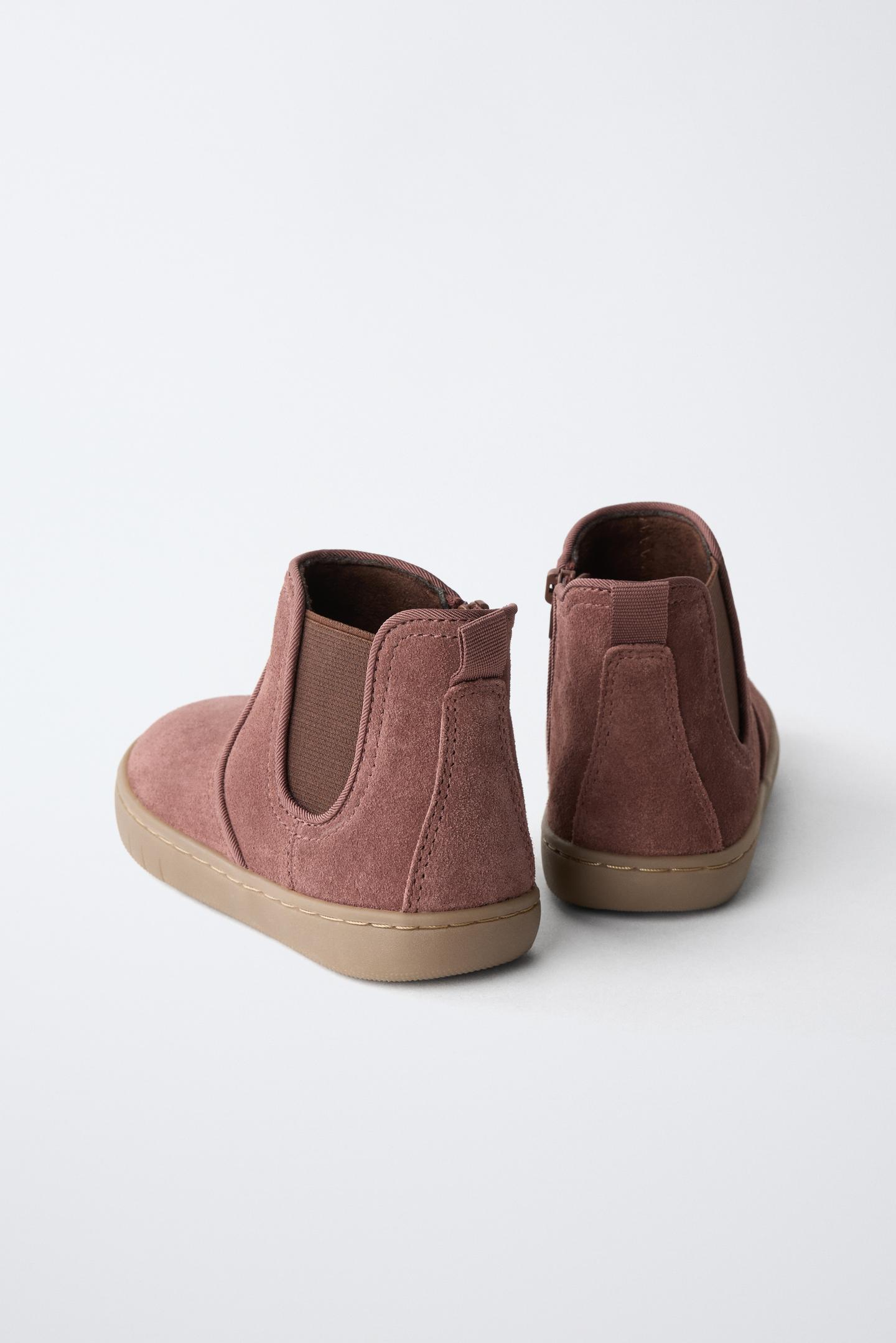 Детские ботинки Zara Leather Barefoot Chelsea, цвет: Коричневый — фото 7