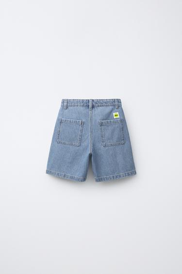 SHORT EN JEAN À RAYURES PENN © - Bleu clair de Zara - Image 1