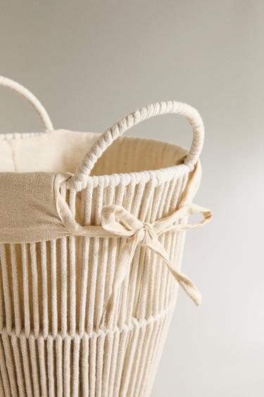 BATHROOM BIN WITH COTTON LINING - Ecru by Zara - Image 3