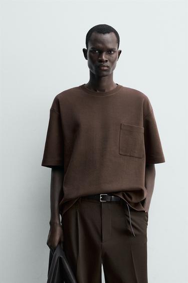 ТЕХНИЧЕСКАЯ ТОЛСТОВКА С КАРМАНОМ — КОРИЧНЕВЫЙ от Zara