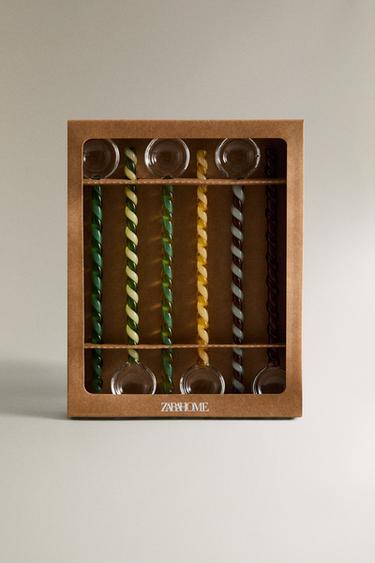 PACK CUILLÈRES EN VERRE MULTICOLORE (PACK DE 6) - Vert de Zara - Image 3
