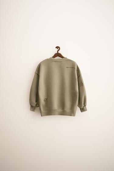 ZARA TIMELESS - ORFAYO © EMBROIDERED SWEATSHIRT - Khaki by Zara - Image 1