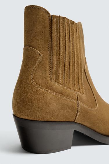 BOTTES COW-BOY EN CUIR ÉDITION LIMITÉE - Beige de Zara - Image 5