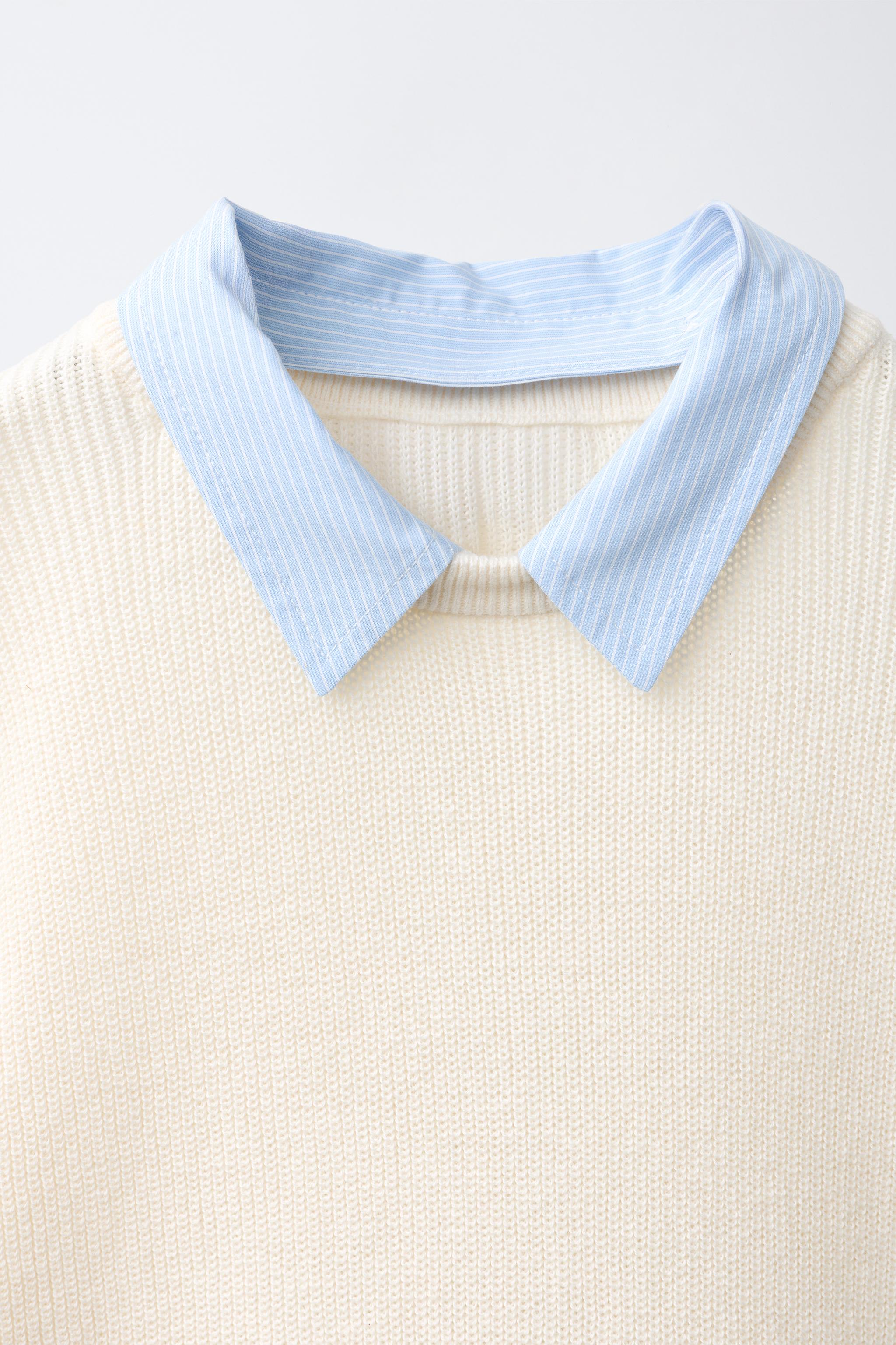 Детские свитеры Zara KNIT JUMPER WITH DETACHABLE COLLAR — фото 4