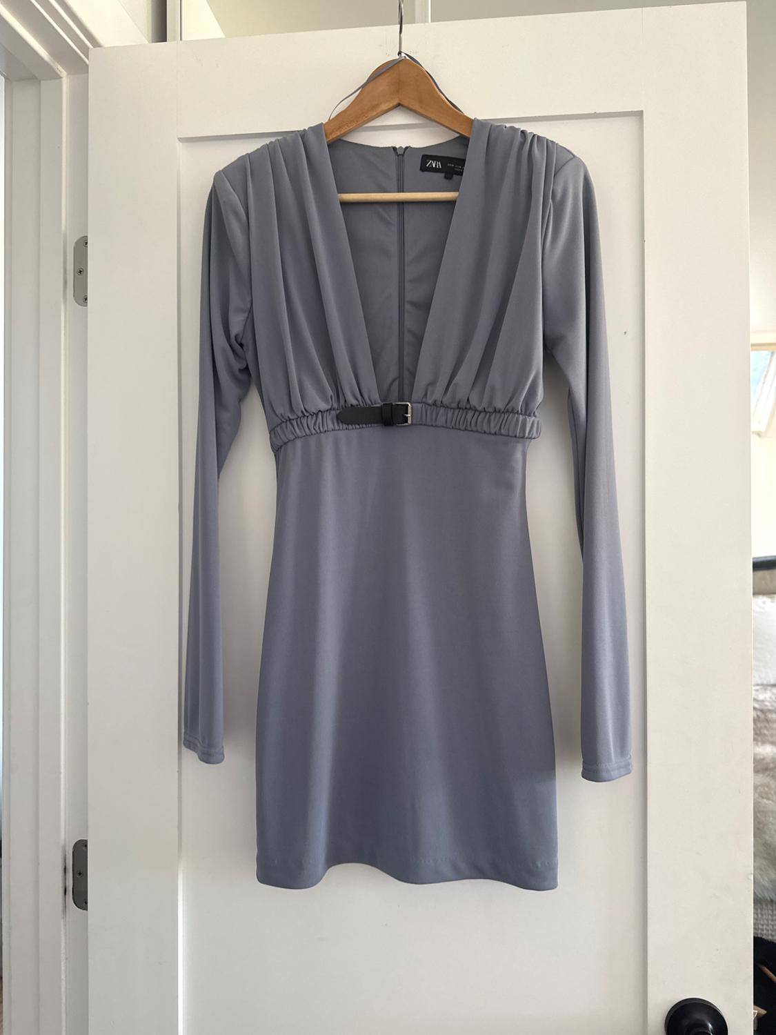 BELTED DRAPED DRESS