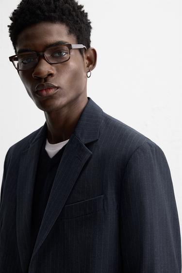 BLAZER COSTUME RAYURE BANQUIER - Bleu de Zara - Image 6