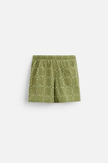 ABSTRACT PRINT MID-LENGTH SWIMMING TRUNKS - Light khaki by Zara - Image 7