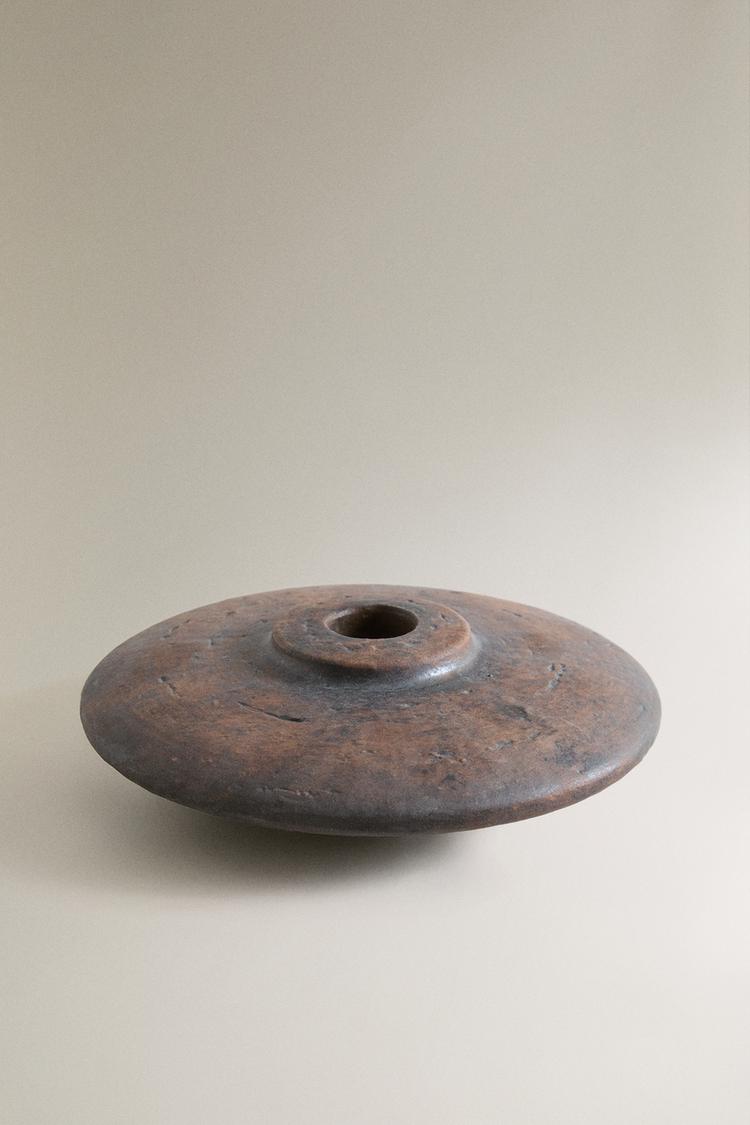 CERAMIC CANDLEHOLDER — Rust