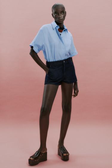 Zara POPLIN POCKET SHIRT - Light blue - Image 0