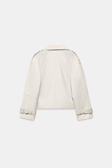 BLOUSON CUIR ZW COLLECTION ÉDITION LIMITÉE - Écru de Zara - Image 7