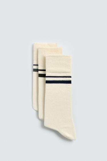 3-PACK OF STRIPED SOCKS - Ecru by Zara - Image 1