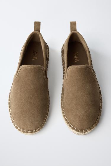 CHAUSSURES EN CUIR ET JUTE - Marron de Zara - Image 3