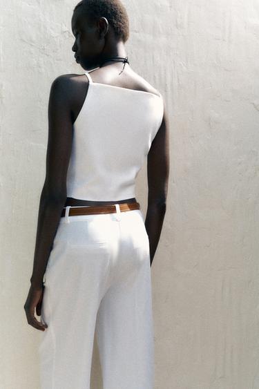 GILET COURT À BRETELLES - Blanc de Zara - Image 3