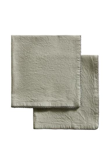 PACK OF PLAIN DYED THREAD NAPKINS (PACK OF 2) - Bluish by Zara