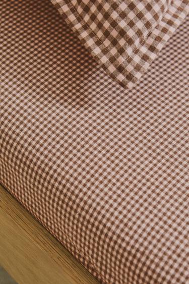 DRAP-HOUSSE ENFANT FLANELLE VICHY - Rose de Zara - Image 5