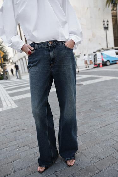 JEANS Z1975 STRAIGHT MIT MITTELHOHEM BUND - Blau von Zara
