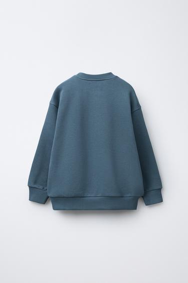 SWEAT À INSCRIPTION FLOQUÉE - Bleu de Zara - Image 1