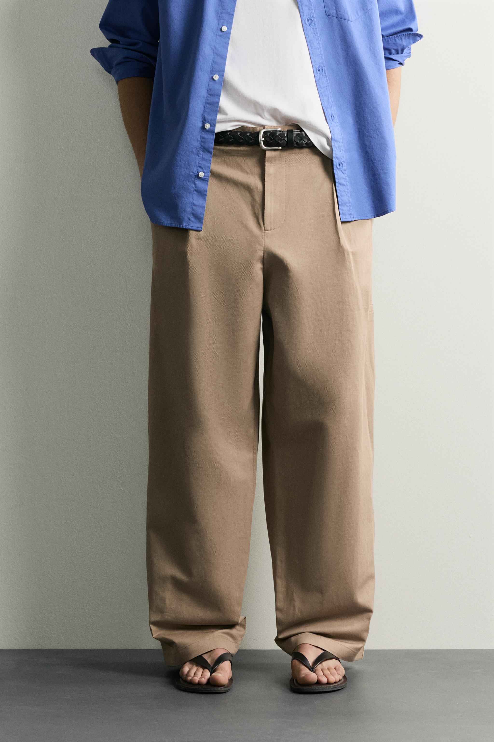Мужские джинсы Zara RELAXED FIT PLEATED PANTS — фото 2