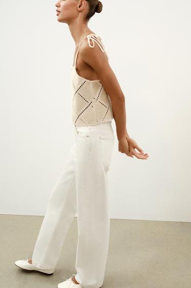 PATCHWORK STRAPPY TOP - Ecru by Zara - Image 2