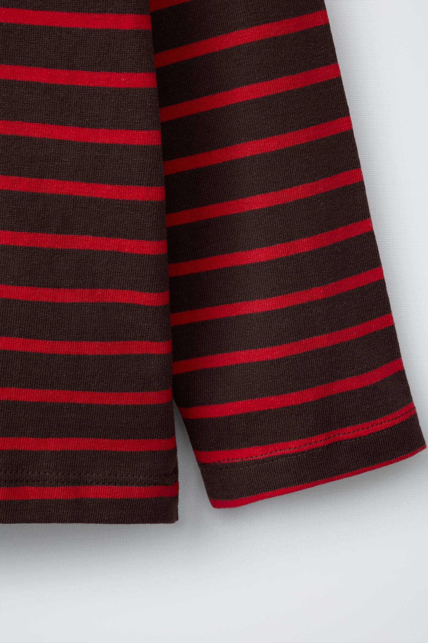Детская футболка Zara Striped Print, цвет: Красный — фото 4