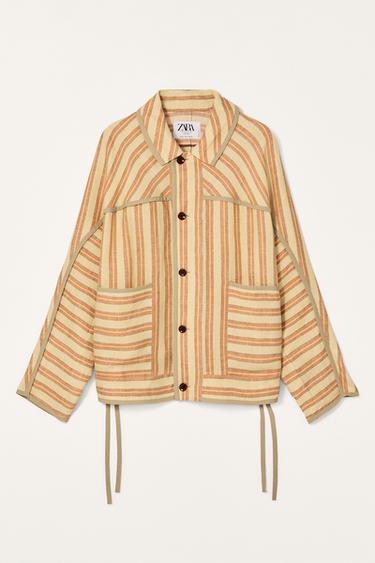 STRIPED LINEN JACKET - LIMITED EDITION - 089 by Zara