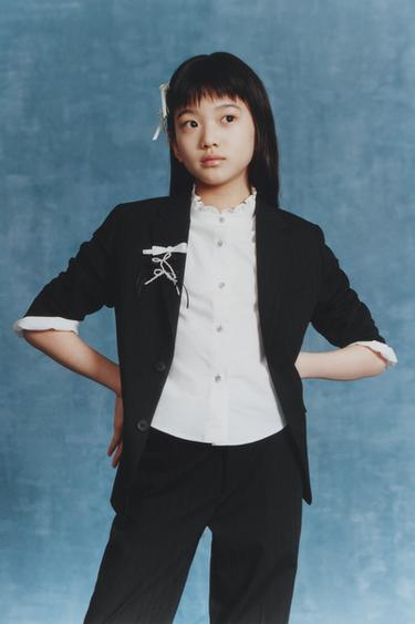 SHIRT WITH RHINESTONE BUTTON - White by Zara